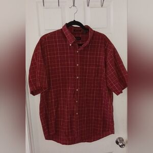 Van Heusen Men's Red Plaid Button Down Shirt